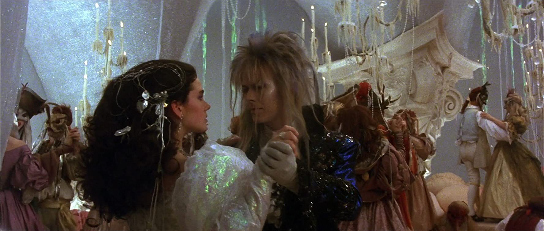 Jennifer Connelly e David Bowie nel film Labyrinth