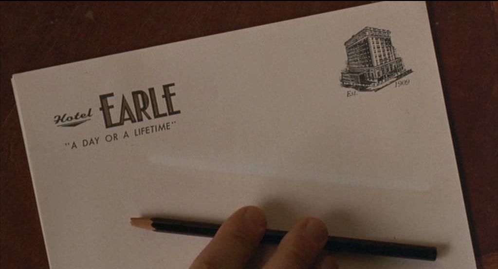 Barton Fink la carta intestata dell'Earle Hotel